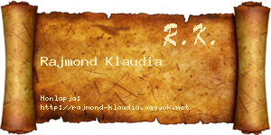 Rajmond Klaudia névjegykártya