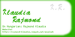 klaudia rajmond business card